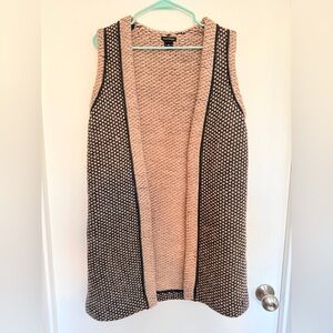 Wool and alpaca. Club Monaco Black and Cream Open Cardigan